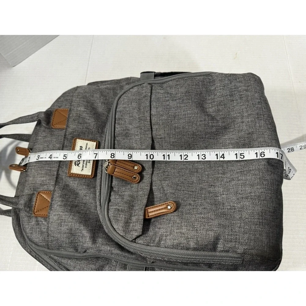 Ruvalino YW168 Diaper Bag Backpack Grey Heather Travel Multi-Pocket‎ Unisex